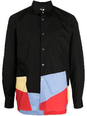 Comme Des Garçons Homme Plus - Black Colour Block Cotton Shirt