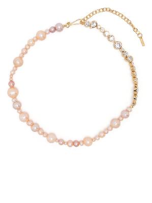 Completedworks - Gold Vermeil Glitch II Pearl And Crystal Necklace