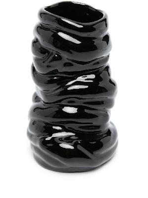 Completedworks - Black Ridged Asymmetric Small Vase