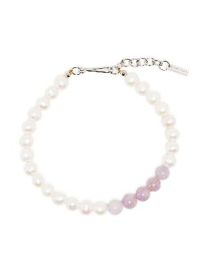 Completedworks - White Pearl And Jade Beaded Bracelet