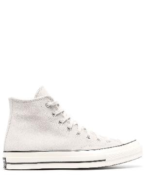 Converse - Grey Chuck 70 Suede High-Top Sneakers