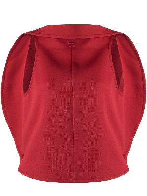 Courrèges - Red Logo Detail Sleeveless Top