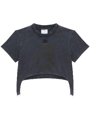 Courrèges - Grey Stonewashed Crop T-Shirt