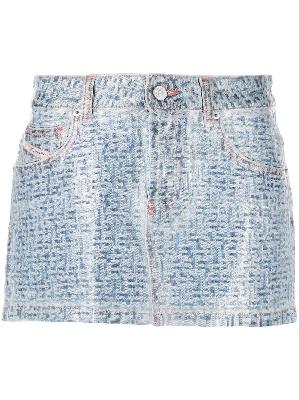 Diesel - Blue Monogram Denim Mini Skirt