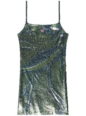 Diesel - Green Metallic-Effect Mini Dress