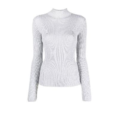 Dion Lee - Grey Ribbed Metallic Sweater