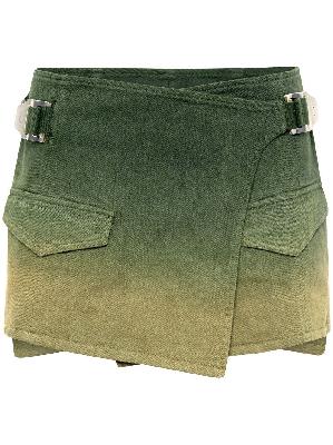 Dion Lee - Green Utility Wrap Denim Mini Skirt