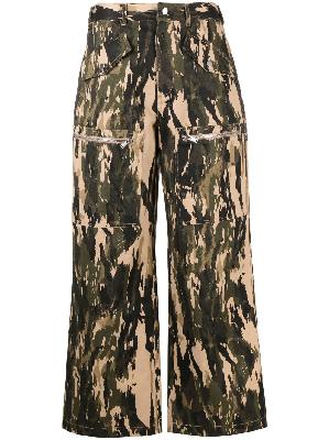 Dion Lee - Green Abstract Print Trousers