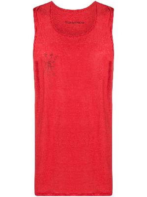 District Vision - Red Motif Print Sleeveless Top