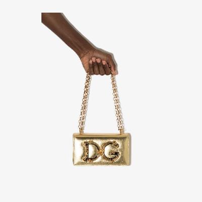 Dolce & Gabbana - Gold DG Girls Leather Cross Body Bag