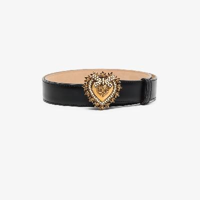 Dolce & Gabbana - Black Devotion Heart Buckle Belt