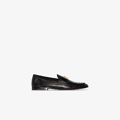 Dolce & Gabbana - Black Logo Leather Loafers