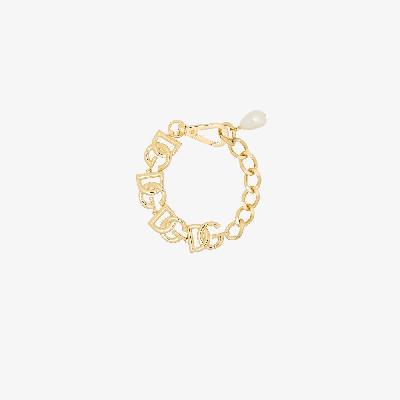 Dolce & Gabbana - Gold Tone Logo Chain Bracelet