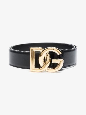 Dolce & Gabbana - Black DG Leather Belt