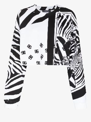 Dolce & Gabbana - Zebra Print Cropped Sweatshirt