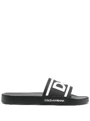 Dolce & Gabbana - Black Logo Rubber Slides