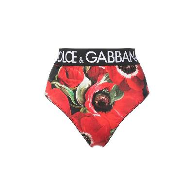Dolce & Gabbana - Red High Waist Floral Briefs