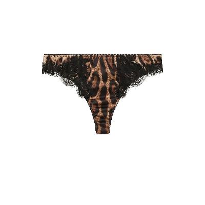 Dolce & Gabbana - Brown Leopard Print Thong