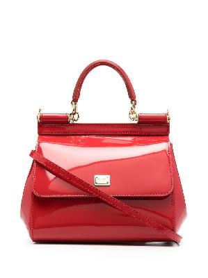 Dolce & Gabbana - Red Sicily Small Patent Leather Top Handle Bag