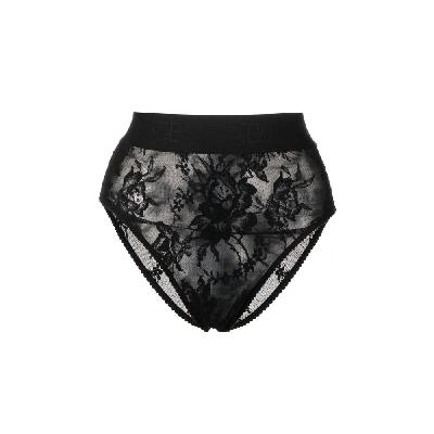 Dolce & Gabbana - Black Floral Lace High Waist Briefs
