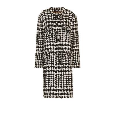 Dolce & Gabbana - Black And White Houndstooth Single-Breasted Coat