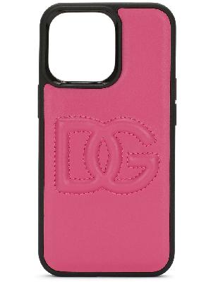 Dolce & Gabbana - Pink Logo Leather IPhone Case