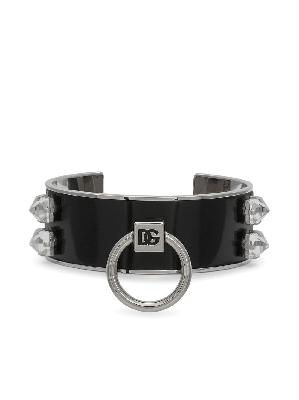 Dolce & Gabbana - Silver-Tone Studded Logo Cuff Bracelet