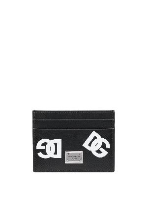 Dolce & Gabbana - Black Logo Print Leather Cardholder