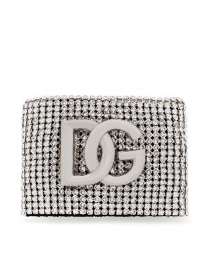 Dolce & Gabbana - Black Crystal Mesh Bracelet With Logo