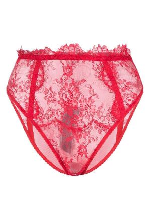 Dolce & Gabbana - Red High Waist Lace Briefs