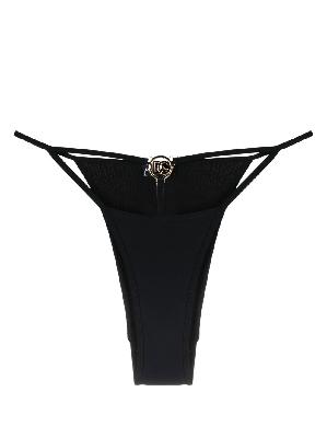 Dolce & Gabbana - Black Logo Plaque Bikini Bottoms