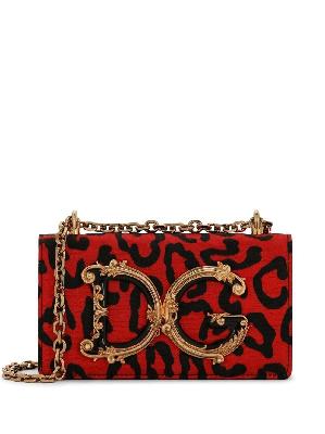 Dolce & Gabbana - Red Brocade DG Leopard Print Mini Bag