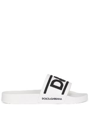 Dolce & Gabbana - White DG Rubber Slides