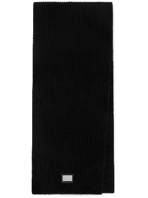 Dolce & Gabbana - Black Logo Plaque Knitted Scarf