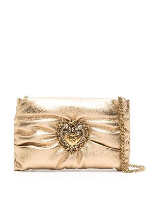 Dolce & Gabbana - Gold-Tone Devotion Leather Cross Body Bag