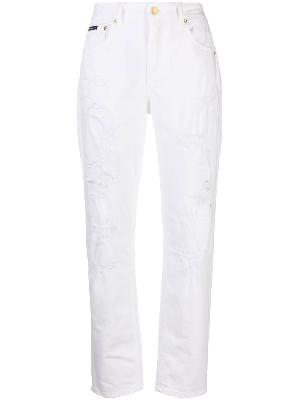 Dolce & Gabbana - White Distressed Boyfriend Jeans