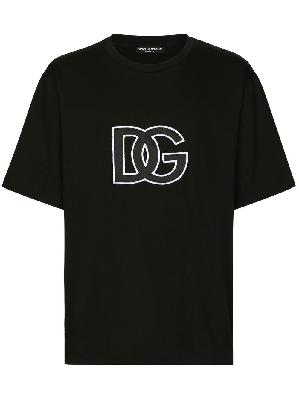 Dolce & Gabbana - Black Logo Patch Cotton T-Shirt