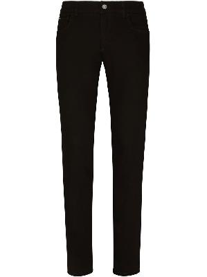 Dolce & Gabbana - Black Logo Plaque Skinny Jeans