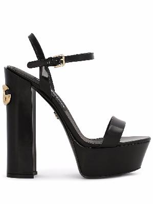 Dolce & Gabbana - Black Patent Leather Platform Sandals