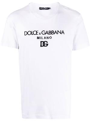 Dolce & Gabbana - White Logo Embroidered T-Shirt