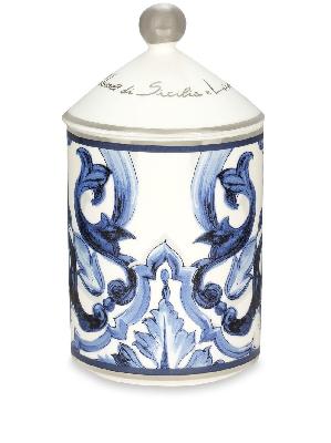 Dolce & Gabbana - Blue Majolica Print Porcelain Candle