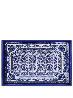 Dolce & Gabbana - Blue Mediterraneo Print Wood Tray