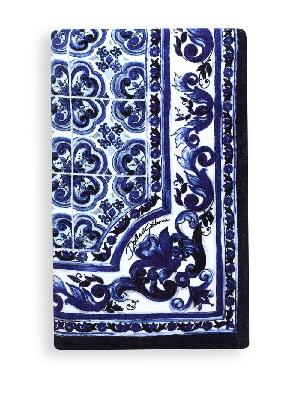 Dolce & Gabbana - Blue Mediterraneo Print Cotton Beach Towel