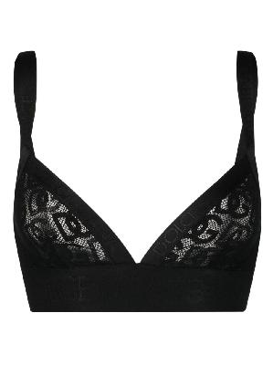 Dolce & Gabbana - Black Embroidered Motif Bra