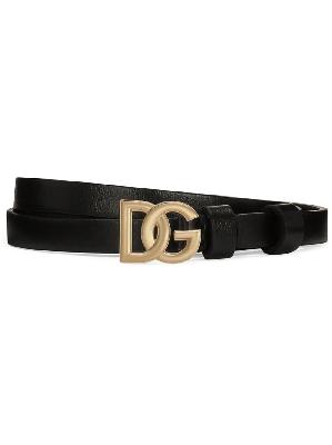 Dolce & Gabbana - Black Logo Leather Belt