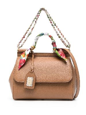 Dolce & Gabbana - Brown Small Sicily Scarf Cross Body Bag