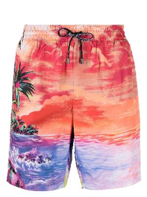 Dolce & Gabbana - Beach-Print Swim Shorts