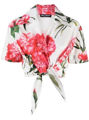 Dolce & Gabbana - Floral-Print Cropped Shirt