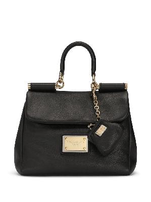 Dolce & Gabbana - Black Sicily Small Leather Top Handle Bag