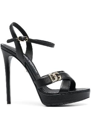 Dolce & Gabbana - Black DG Logo 130 Sandals